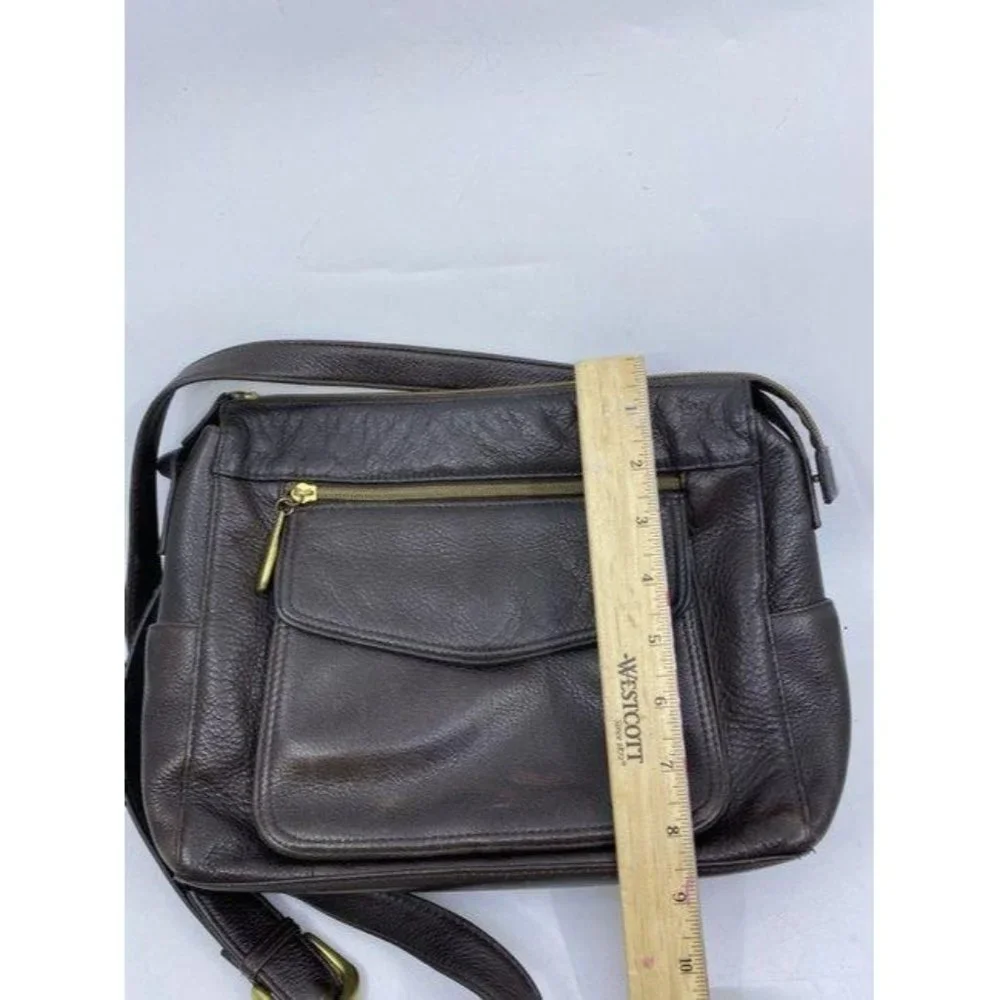 valerie stevens brown leather cross body bag - Picture 3 of 10